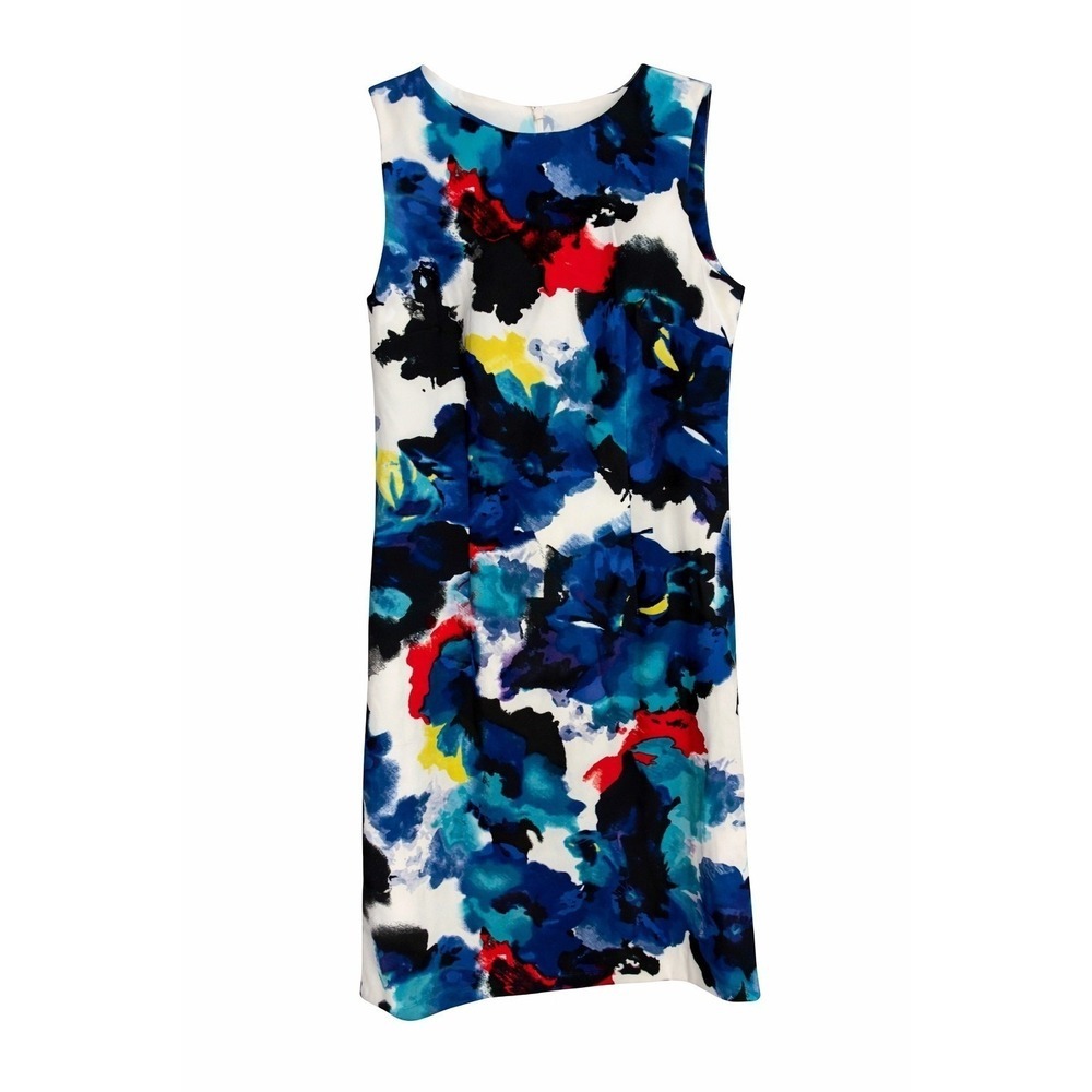 NWOT Mario Serrani Italy Abstract Floral Sheath Dress Size 6 Cocktail Artsy